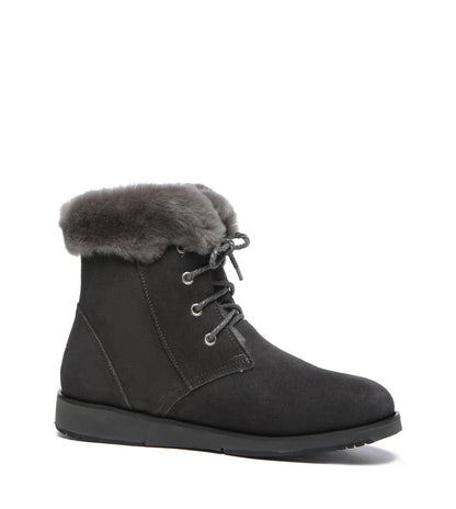 TARRAMARRA Lace Up Ankle Fashion Sheepskin Women UGG Boots Bonnie-Boots-PEROZ Accessories