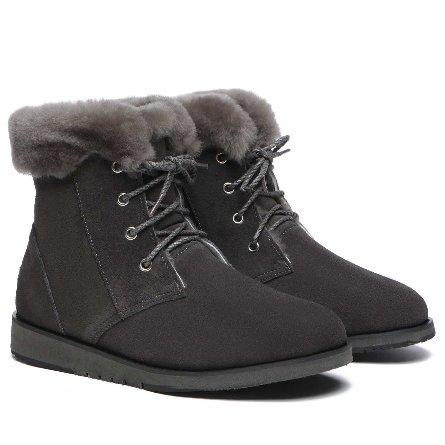 TARRAMARRA Lace Up Ankle Fashion Sheepskin Women UGG Boots Bonnie-Boots-PEROZ Accessories