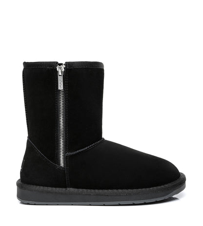 TARRAMARRA UGG Boots Short Zipper Unisex Sheepskin Wool-Boots-PEROZ Accessories