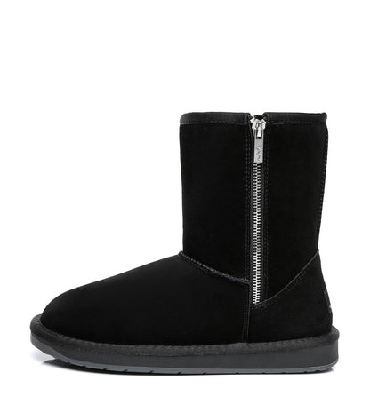 TARRAMARRA UGG Boots Short Zipper Unisex Sheepskin Wool-Boots-PEROZ Accessories