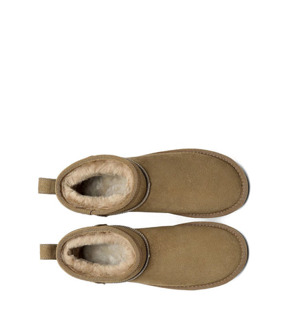 TARRAMARRA Ronnie Women Mini Ugg Boots Double Face Sheepskin Suede Upper-Boots-PEROZ Accessories