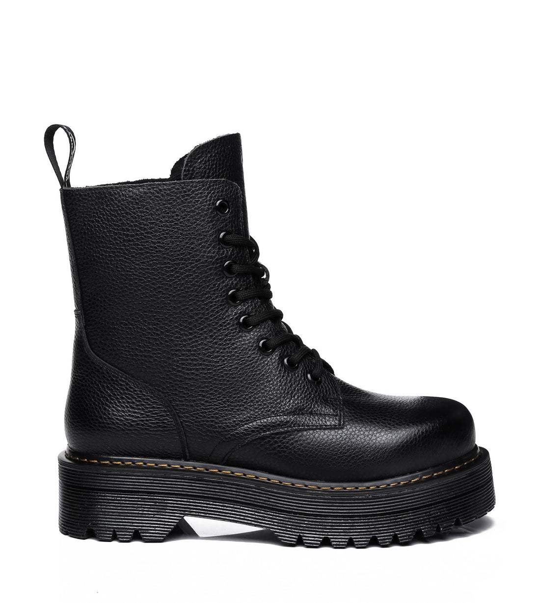 TARRAMARRA Loretta Chunky Black Lace up Classic Ankle Boots-Boots-PEROZ Accessories