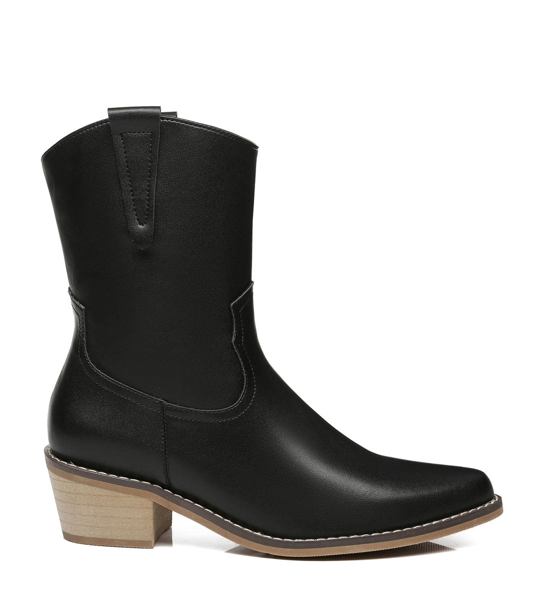 TARRAMARRA Women Leather Boots Claudia Mid Calf Pointed Toe-Boots-PEROZ Accessories