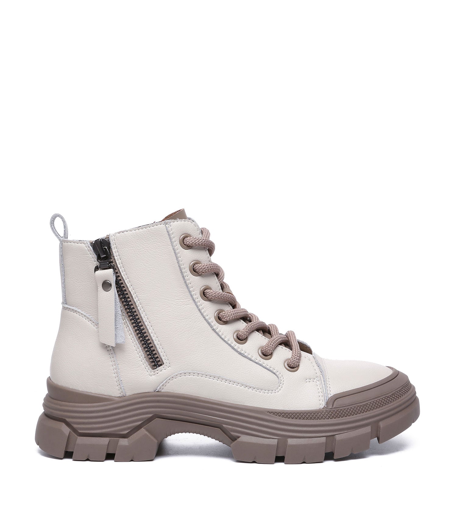 TARRAMARRA Lace-up and Zipper Chunky Leather Boots Women Cow Suede Boots Lorrine-Boots-PEROZ Accessories