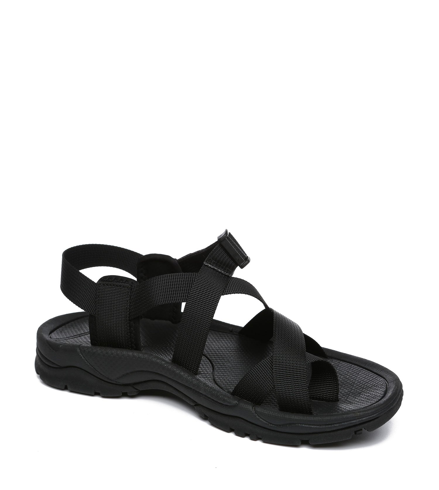 TARRAMARRA Strappy Flat Black Sandals Women Lucianna With Toe Loop-Sandals-PEROZ Accessories