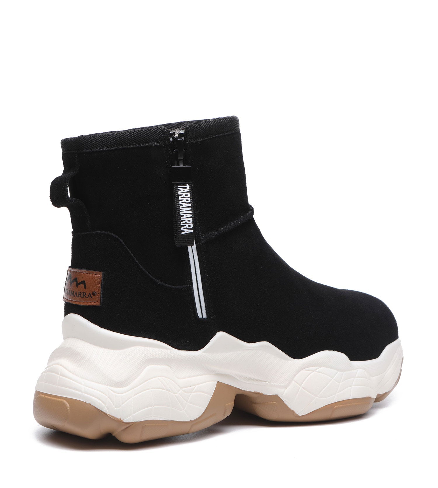 TARRAMARRA Zipper Ankle Boots Sheepskin Wool Cow Suede Women Fronia-Boots-PEROZ Accessories