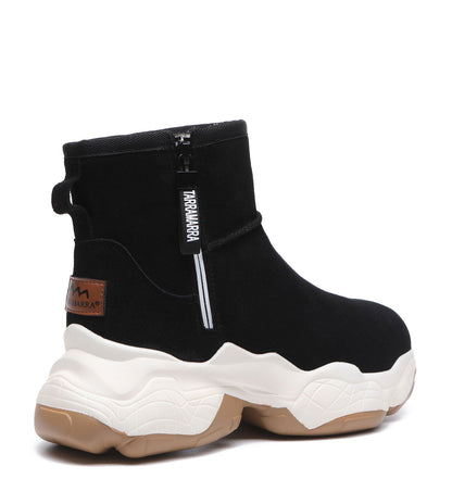 TARRAMARRA Zipper Ankle Boots Sheepskin Wool Cow Suede Women Fronia-Boots-PEROZ Accessories
