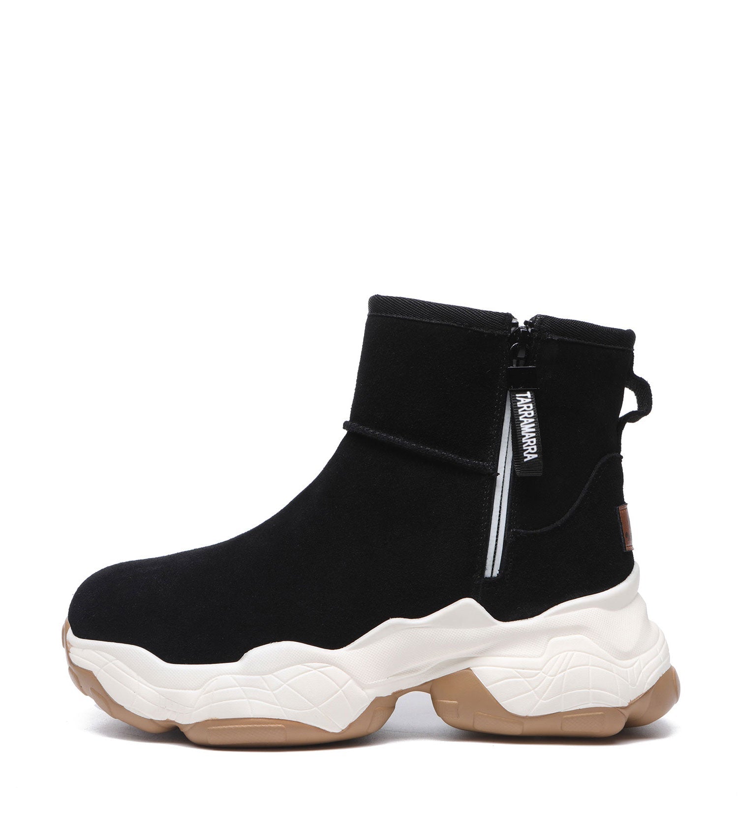TARRAMARRA Zipper Ankle Boots Sheepskin Wool Cow Suede Women Fronia-Boots-PEROZ Accessories