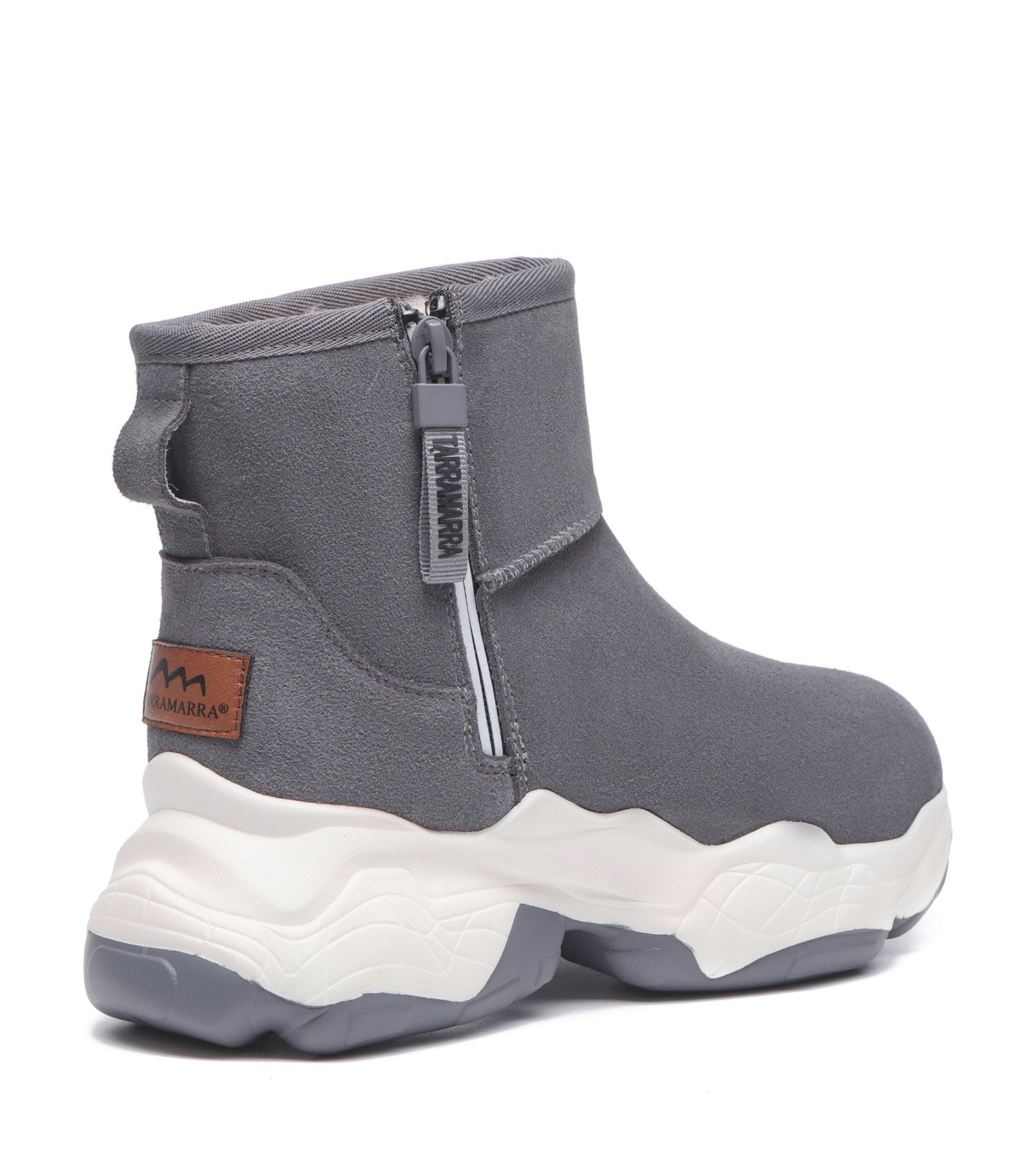 TARRAMARRA Zipper Ankle Boots Sheepskin Wool Cow Suede Women Fronia-Boots-PEROZ Accessories