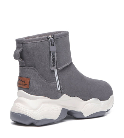 TARRAMARRA Zipper Ankle Boots Sheepskin Wool Cow Suede Women Fronia-Boots-PEROZ Accessories