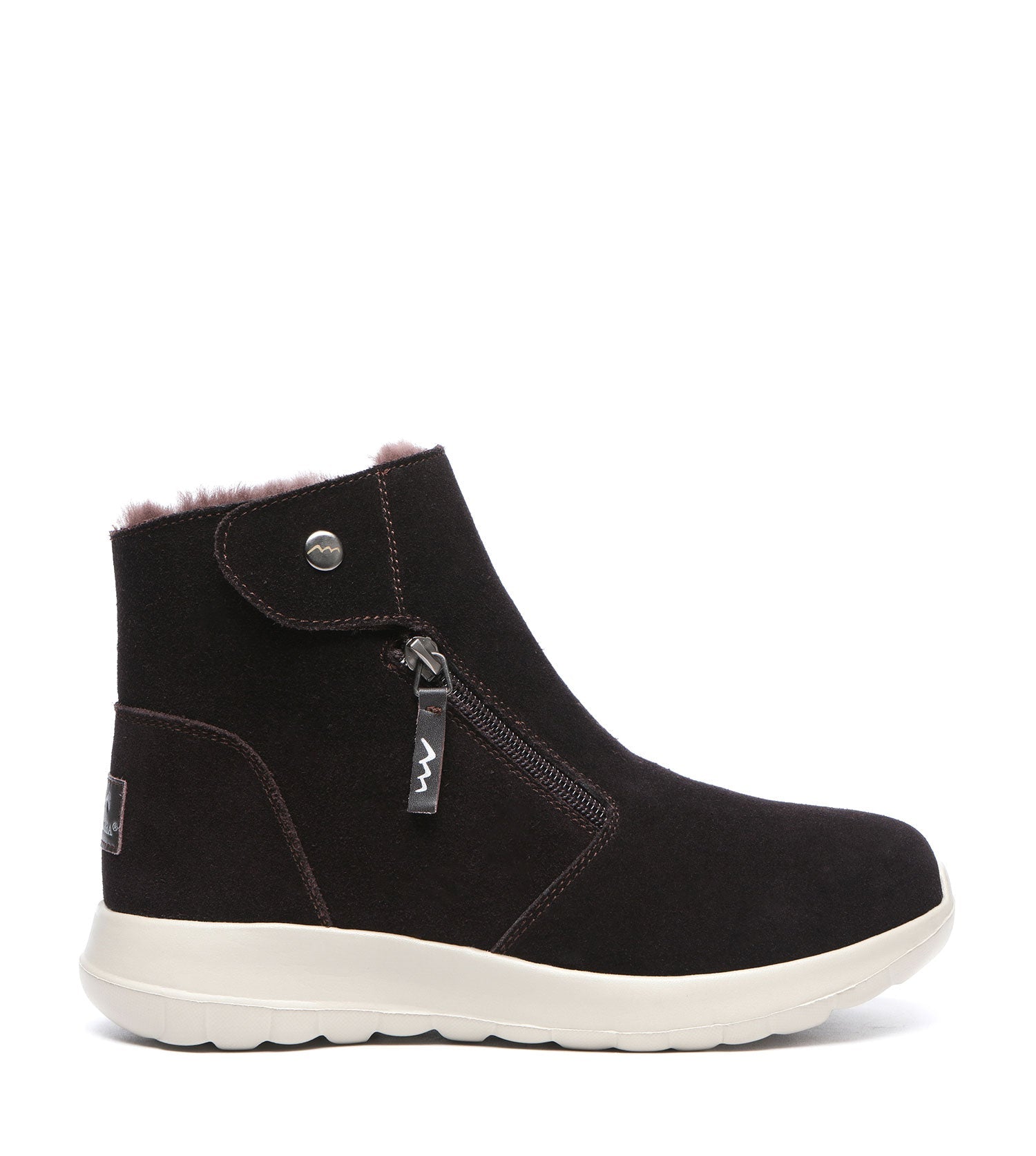 TARRAMARRA Leather Button Zipper Ankle Boots Women Tyria-Boots-PEROZ Accessories