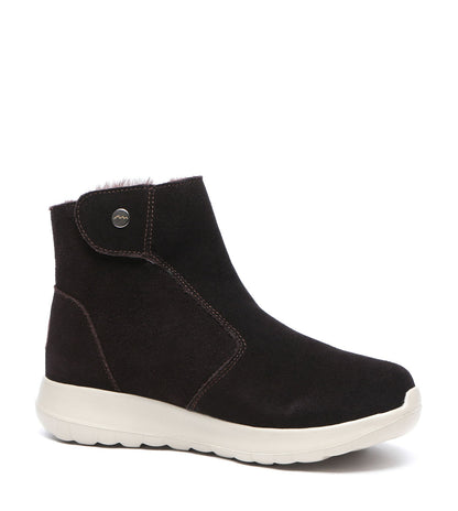 TARRAMARRA Leather Button Zipper Ankle Boots Women Tyria-Boots-PEROZ Accessories