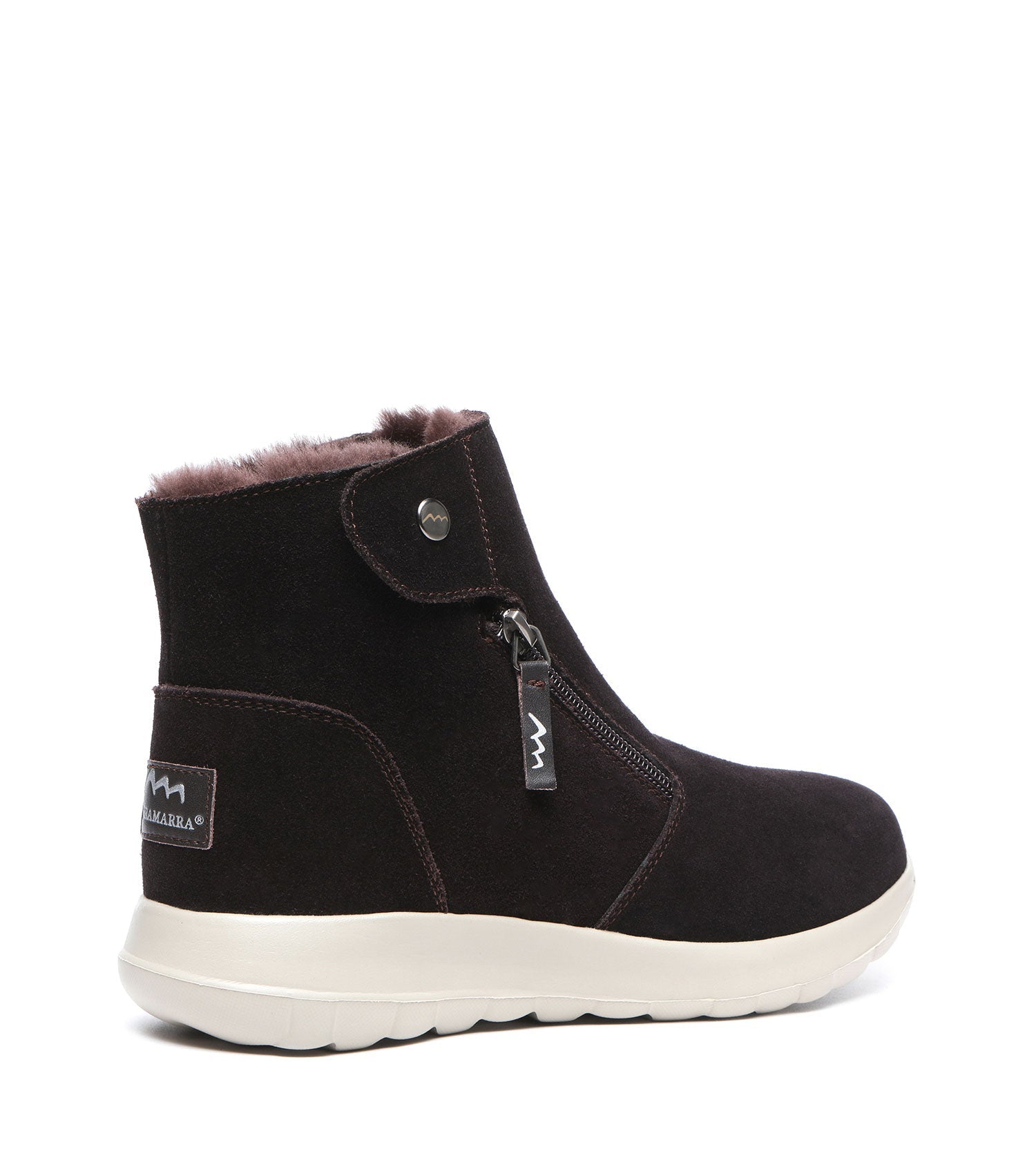 TARRAMARRA Leather Button Zipper Ankle Boots Women Tyria-Boots-PEROZ Accessories