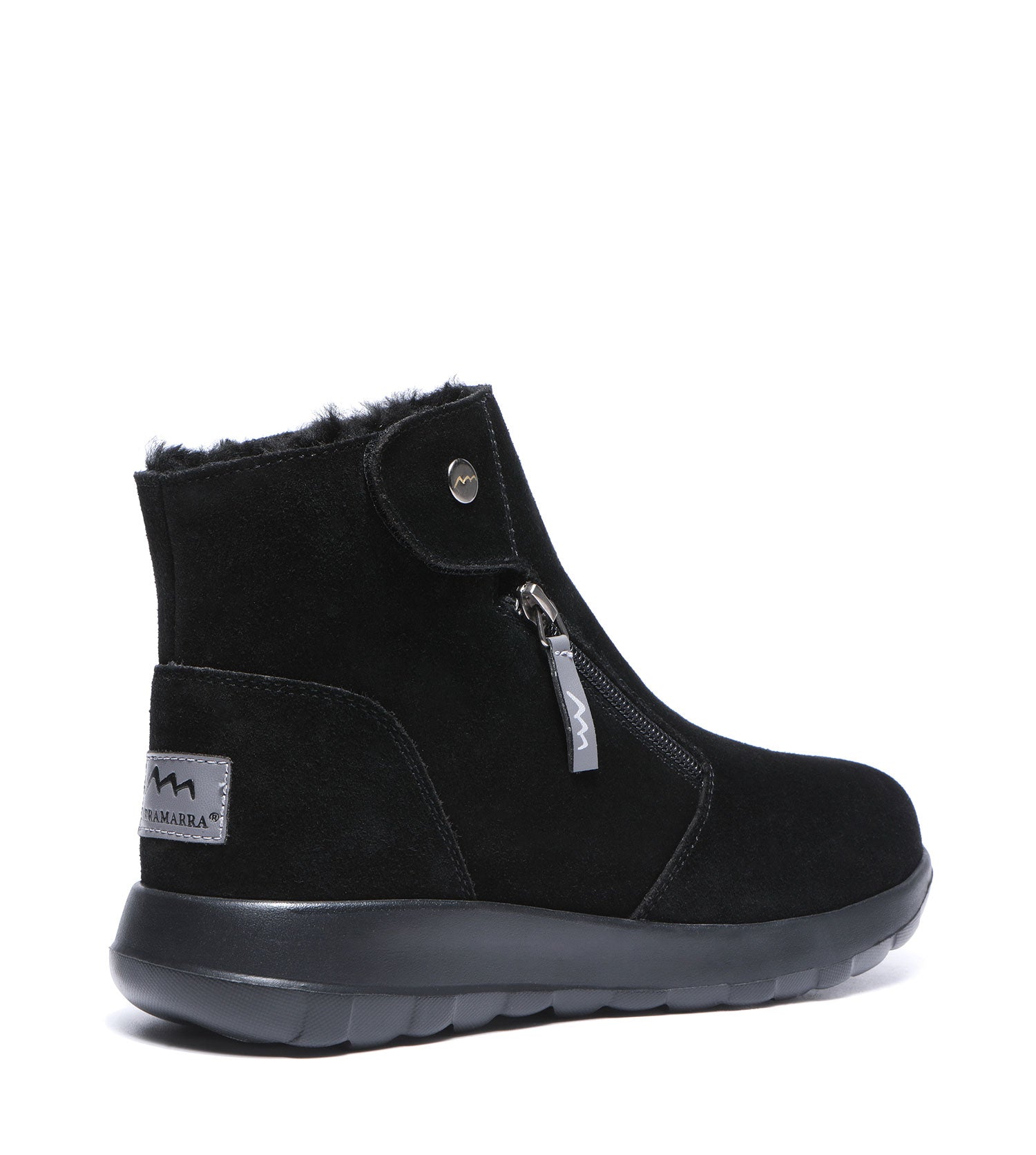 TARRAMARRA Leather Button Zipper Ankle Boots Women Tyria-Boots-PEROZ Accessories