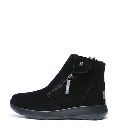 TARRAMARRA Leather Button Zipper Ankle Boots Women Tyria-Boots-PEROZ Accessories