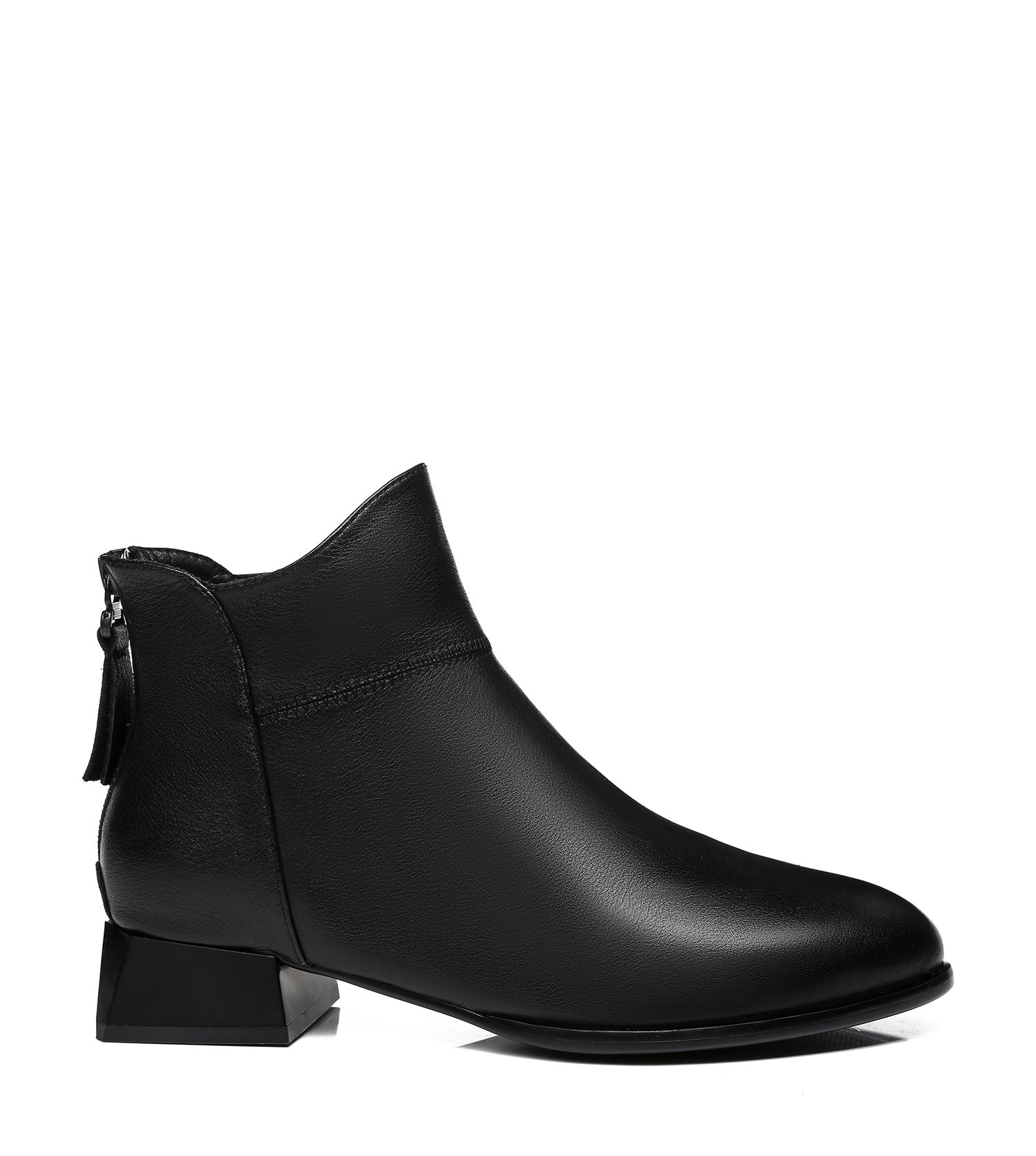 TARRAMARRA Women Ankle Boots Quella Leather Block Heel Black-Boots-PEROZ Accessories