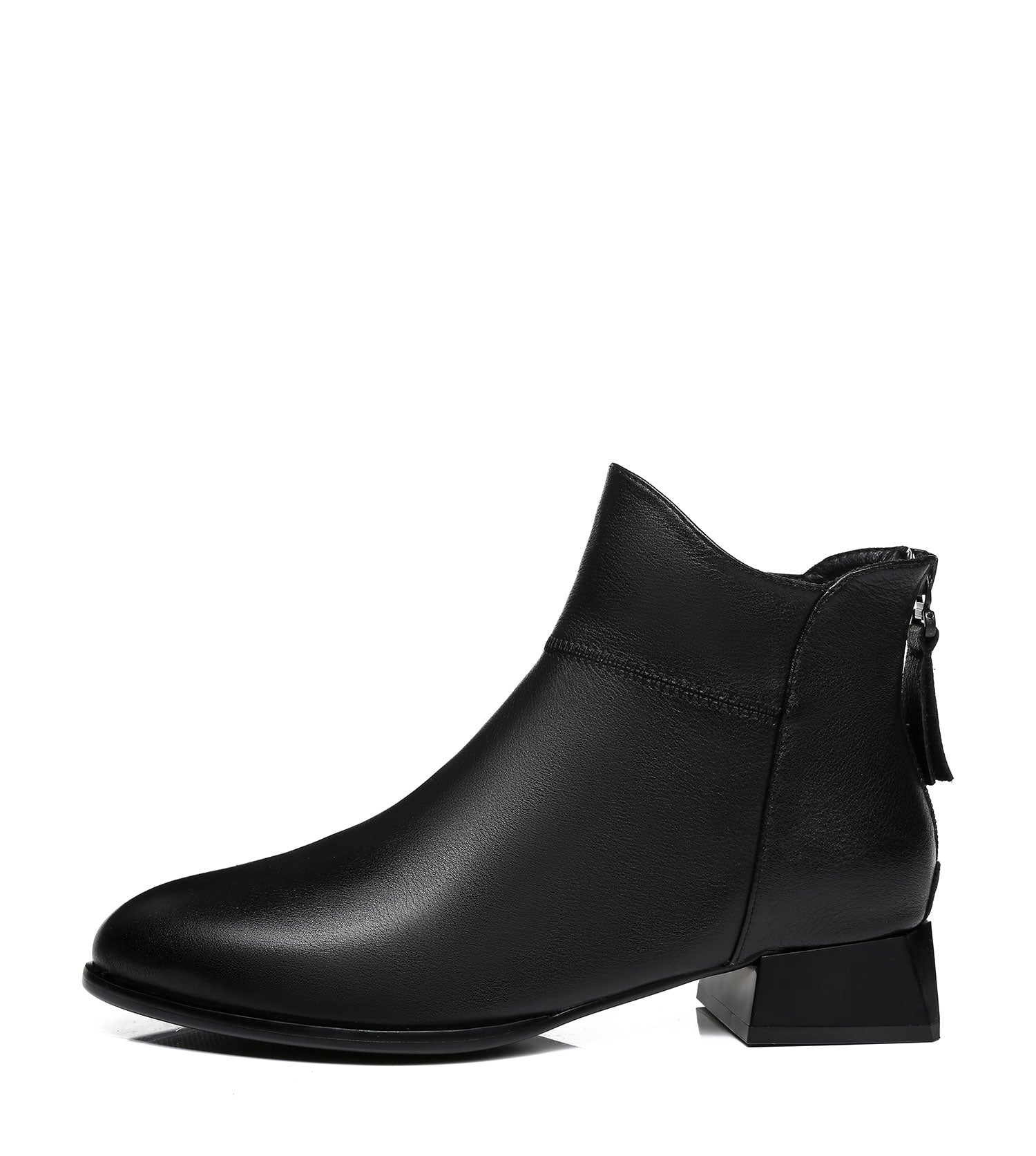 TARRAMARRA Women Ankle Boots Quella Leather Block Heel Black-Boots-PEROZ Accessories