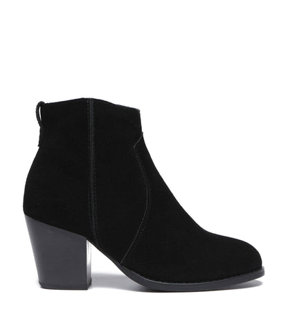 TARRAMARRA Ankle Leather Zipper Heel Boots Women Velora-Boots-PEROZ Accessories