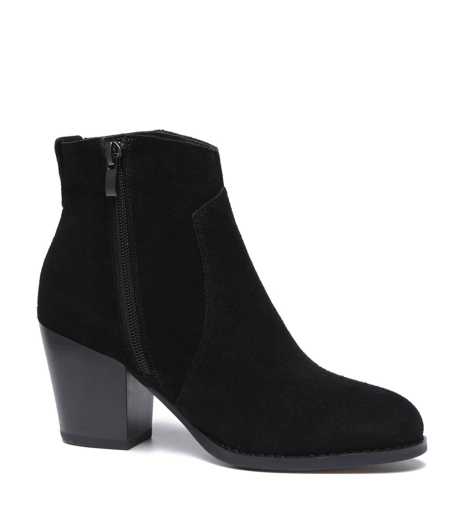 TARRAMARRA Ankle Leather Zipper Heel Boots Women Velora-Boots-PEROZ Accessories