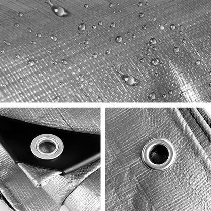Instahut 3x4.5m Tarp Camping Tarps Poly Tarpaulin Heavy Duty Cover 180gsm Silver-Outdoor &gt; Camping-PEROZ Accessories