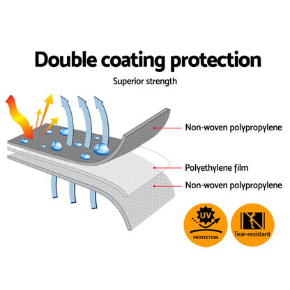 Instahut 3x4.5m Tarp Camping Tarps Poly Tarpaulin Heavy Duty Cover 180gsm Silver-Outdoor &gt; Camping-PEROZ Accessories