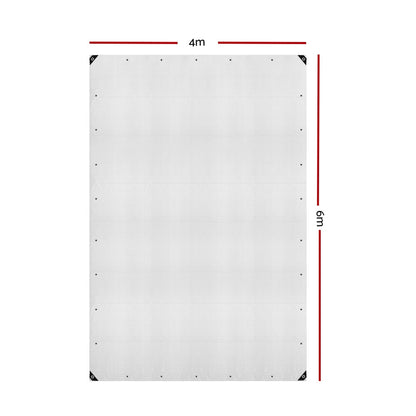 Instahut 4x6m Tarp Camping Tarps Poly Tarpaulin Heavy Duty Cover 135gsm Clear-Home &amp; Garden &gt; Green Houses-PEROZ Accessories