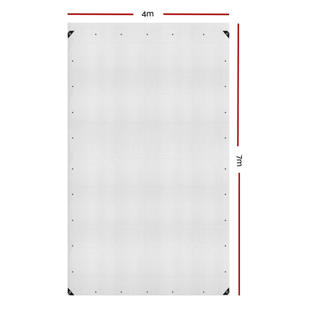 Instahut 4x7m Tarp Camping Tarps Poly Tarpaulin Heavy Duty Cover 135gsm Clear-Home &amp; Garden &gt; Green Houses-PEROZ Accessories