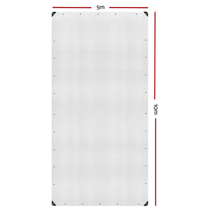 Instahut 5x10m Tarp Camping Tarps Poly Tarpaulin Heavy Duty Cover 135gsm Clear-Home &amp; Garden &gt; Green Houses-PEROZ Accessories