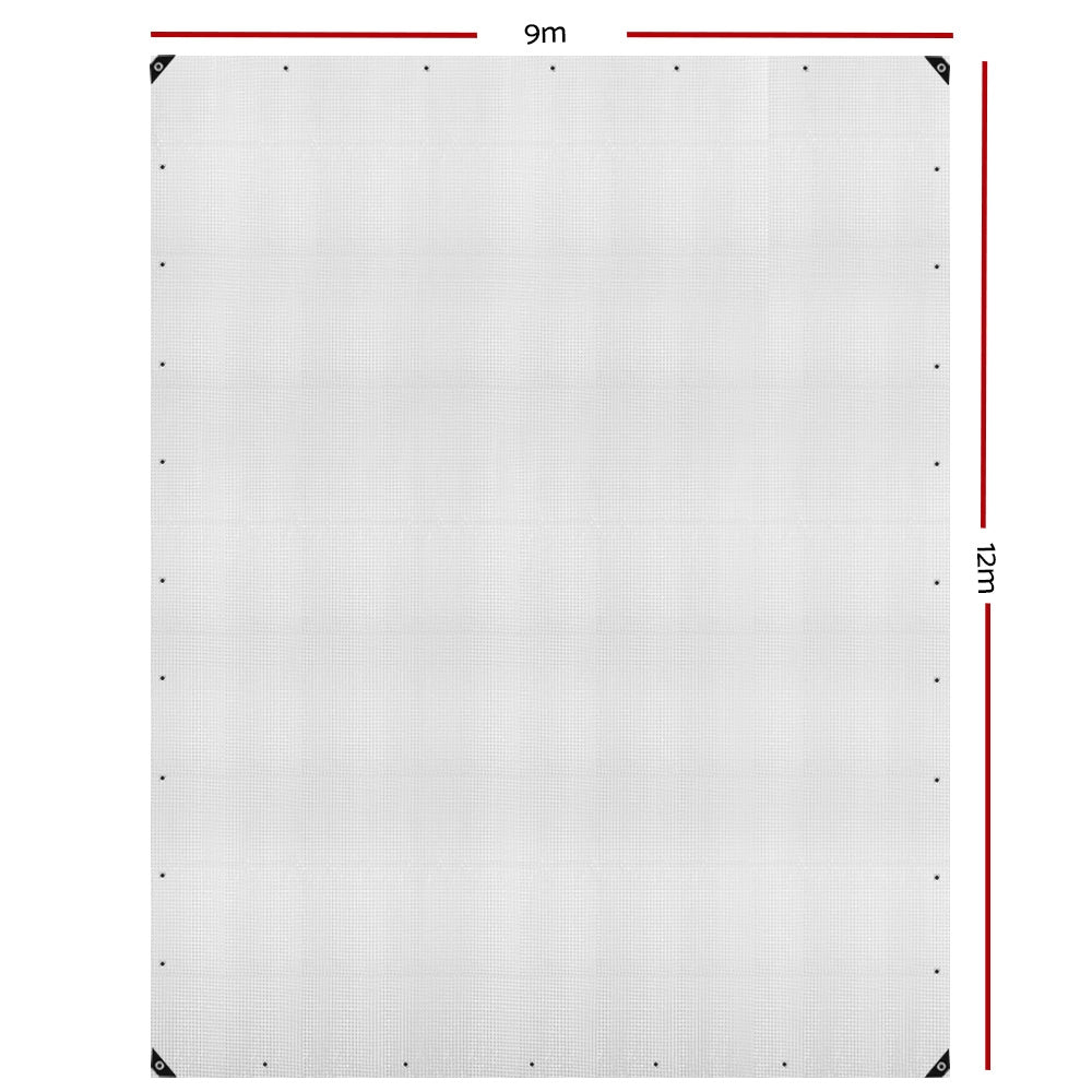 Instahut 9x12m Tarp Camping Tarps Poly Tarpaulin Heavy Duty Cover 135gsm Clear-Home &amp; Garden &gt; Green Houses-PEROZ Accessories