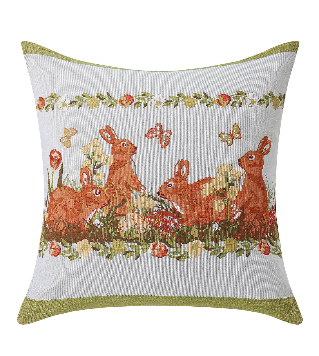 TARRAMARRA Jacquard Bunny Cushion 44x44cm-Chair &amp; Sofa Cushions-PEROZ Accessories