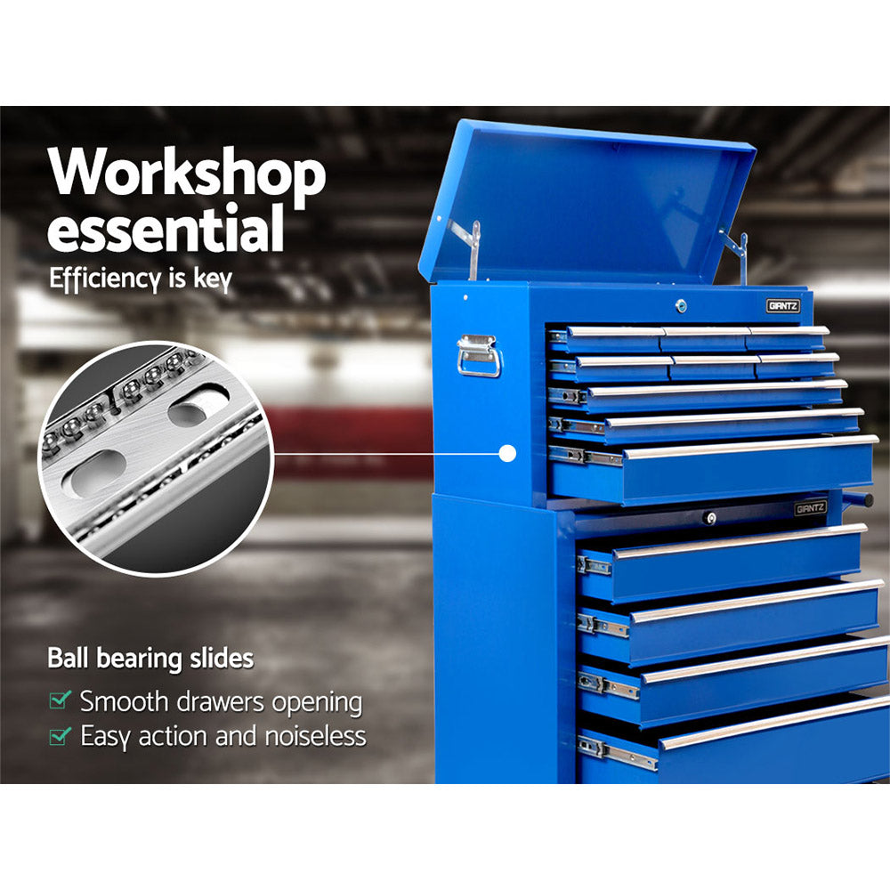 Giantz 14 Drawers Toolbox Chest Cabinet Mechanic Trolley Garage Tool Storage Box-Tools &gt; Tools Storage-PEROZ Accessories