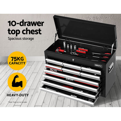 Giantz 17 Drawers Tool Box Trolley Chest Cabinet Cart Garage Mechanic Toolbox Black and Grey-Tools &gt; Tools Storage-PEROZ Accessories