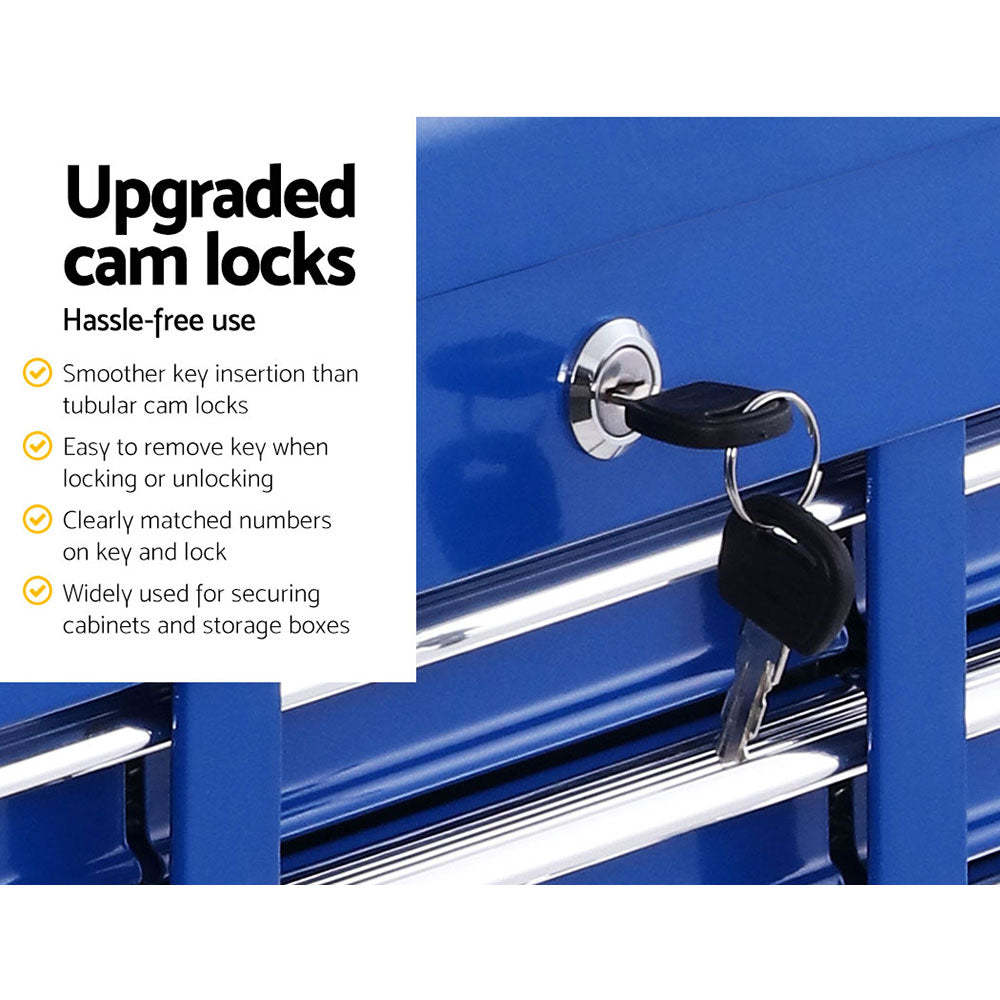 Giantz 17 Drawers Tool Box Trolley Chest Cabinet Cart Garage Mechanic Toolbox Blue-Tools &gt; Tools Storage-PEROZ Accessories