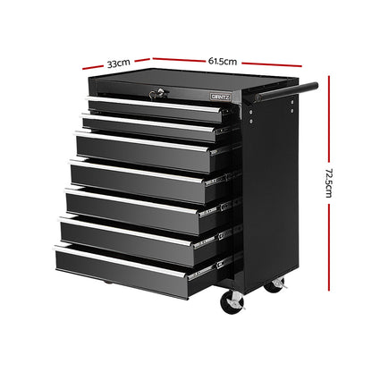 Giantz Tool Chest and Trolley Box Cabinet 7 Drawers Cart Garage Storage Black-Tools &gt; Tools Storage-PEROZ Accessories