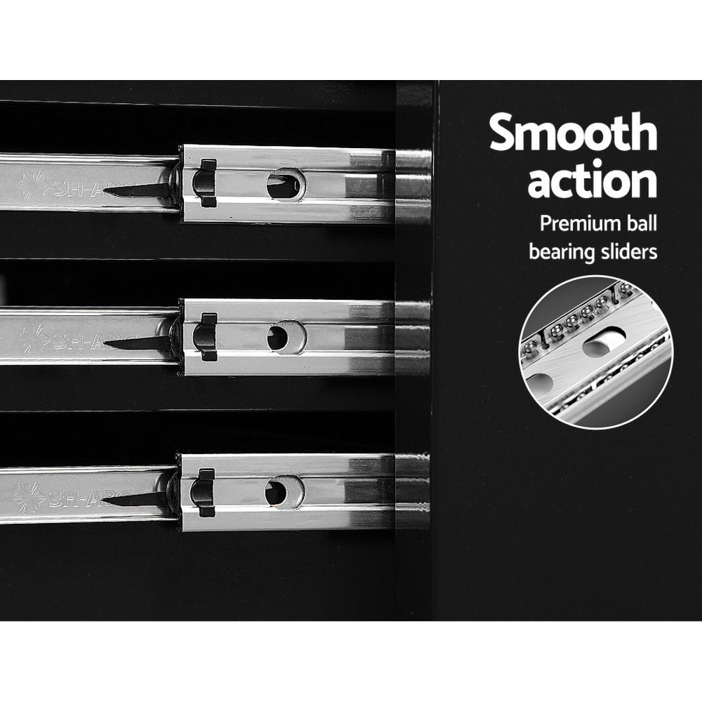 Giantz Tool Chest and Trolley Box Cabinet 7 Drawers Cart Garage Storage Black-Tools &gt; Tools Storage-PEROZ Accessories