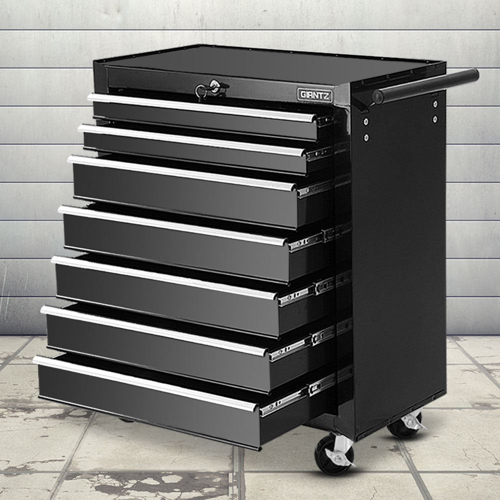 Giantz Tool Chest and Trolley Box Cabinet 7 Drawers Cart Garage Storage Black-Tools &gt; Tools Storage-PEROZ Accessories
