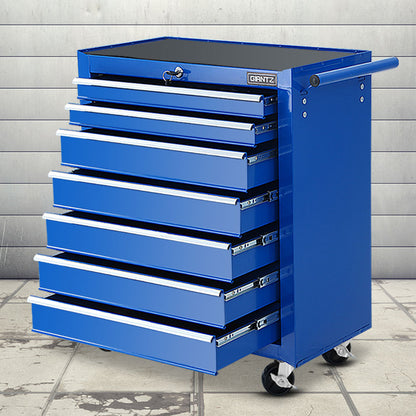 Giantz Tool Chest and Trolley Box Cabinet 7 Drawers Cart Garage Storage Blue-Tools &gt; Tools Storage-PEROZ Accessories