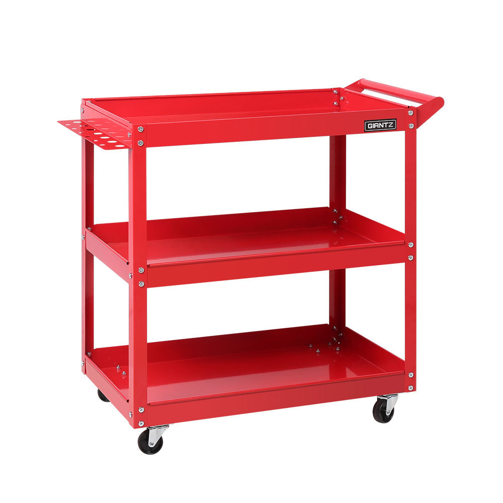 Giantz Tool Cart 3 Tier Parts Steel Trolley Mechanic Storage Organizer Red-Tools &gt; Tools Storage-PEROZ Accessories