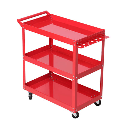Giantz Tool Cart 3 Tier Parts Steel Trolley Mechanic Storage Organizer Red-Tools &gt; Tools Storage-PEROZ Accessories