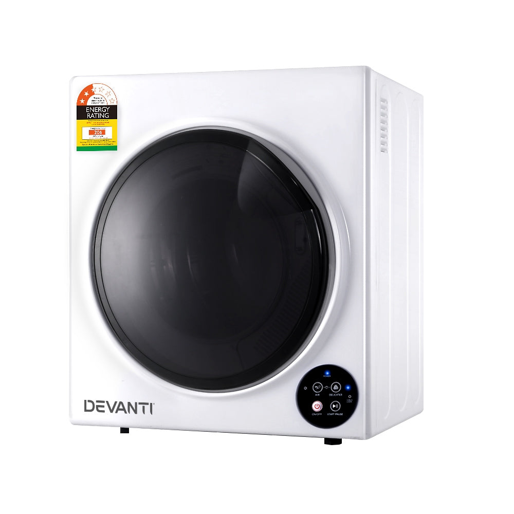 Devanti 5kg Tumble Dryer Fully Auto Wall Mount Kit Clothes Machine Vented White-Appliances &gt; Washers &amp; Dryers-PEROZ Accessories