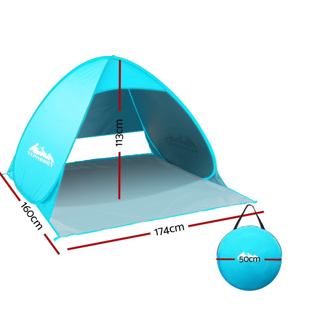 Weisshorn Pop Up Beach Tent Camping Hiking 3 Person Sun Shade Fishing Shelter-Outdoor &gt; Camping-PEROZ Accessories