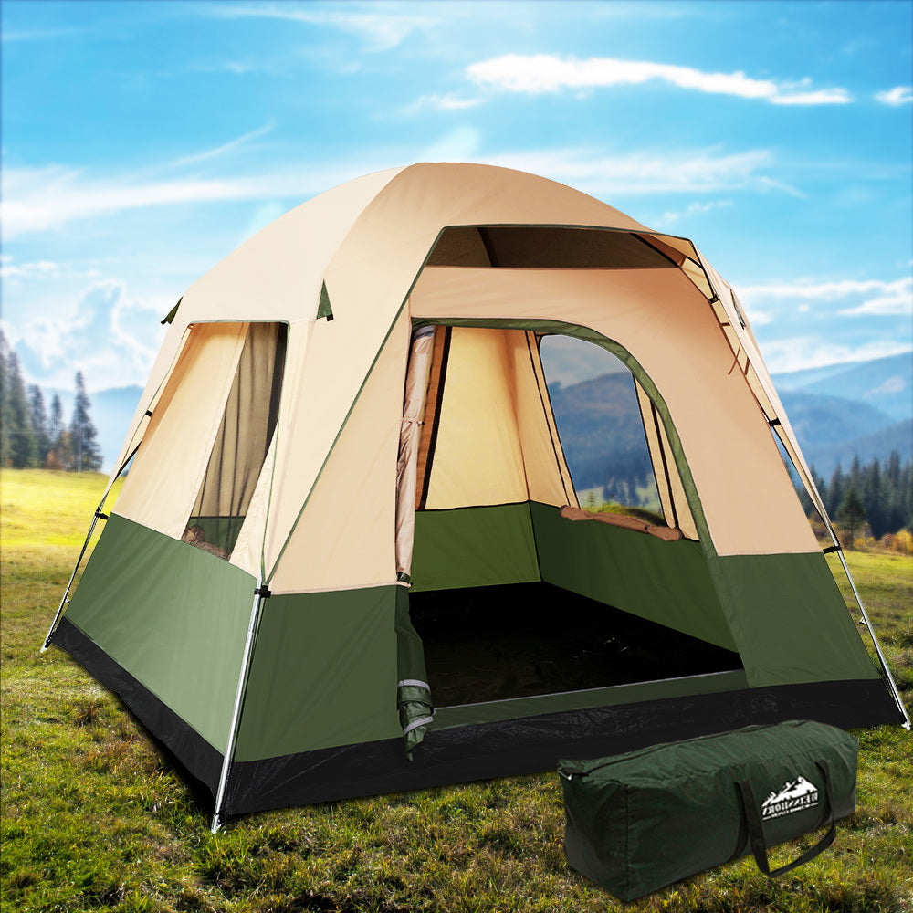 Weisshorn Family Camping Tent 4 Person Hiking Beach Tents Green-Outdoor &gt; Camping-PEROZ Accessories