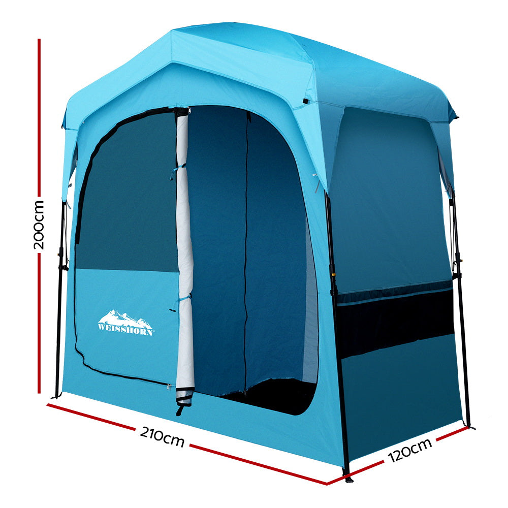 Weisshorn Pop Up Camping Shower Tent Portable Toilet Outdoor Change Room Blue-Outdoor &gt; Camping-PEROZ Accessories