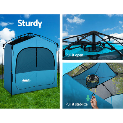 Weisshorn Pop Up Camping Shower Tent Portable Toilet Outdoor Change Room Blue-Outdoor &gt; Camping-PEROZ Accessories