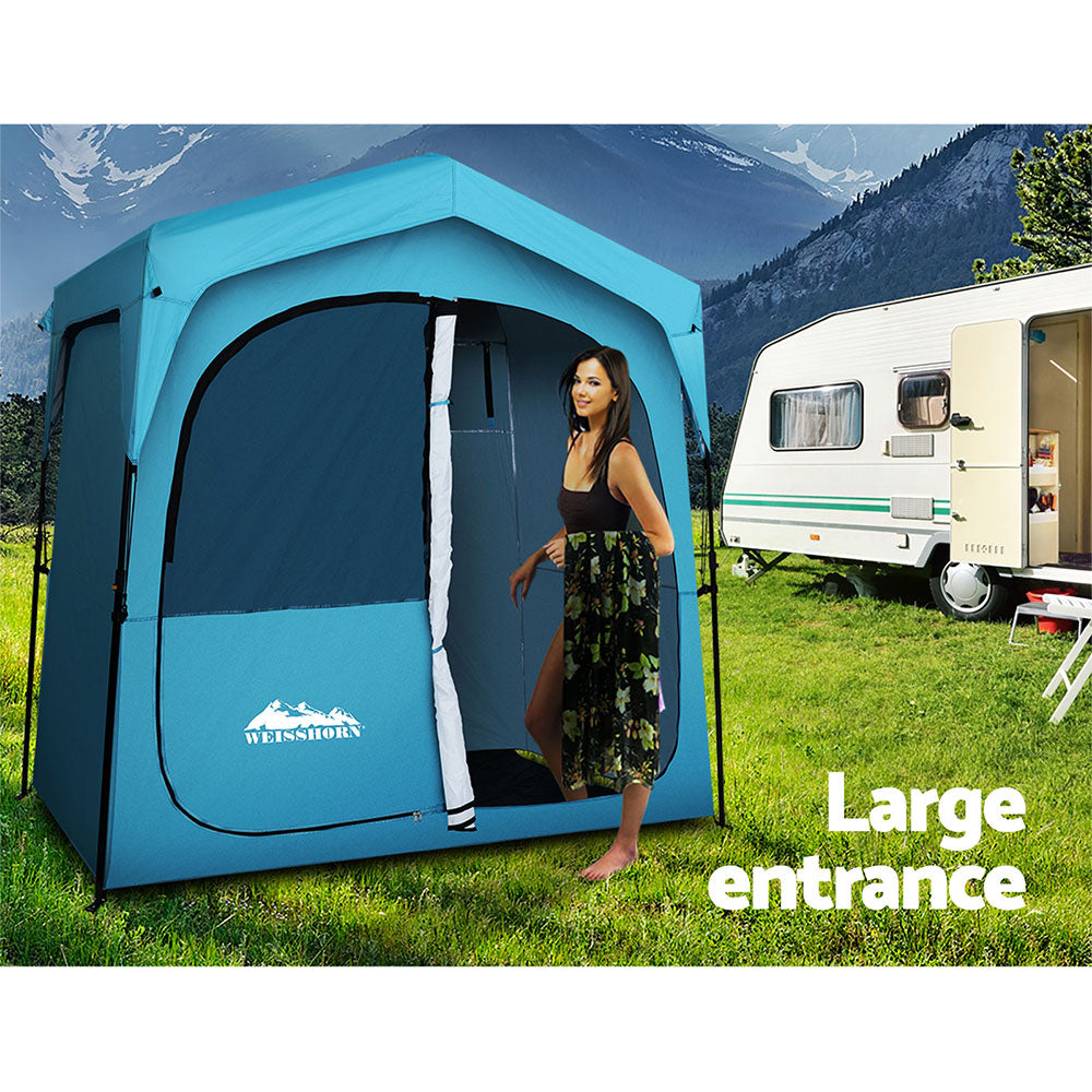 Weisshorn Pop Up Camping Shower Tent Portable Toilet Outdoor Change Room Blue-Outdoor &gt; Camping-PEROZ Accessories