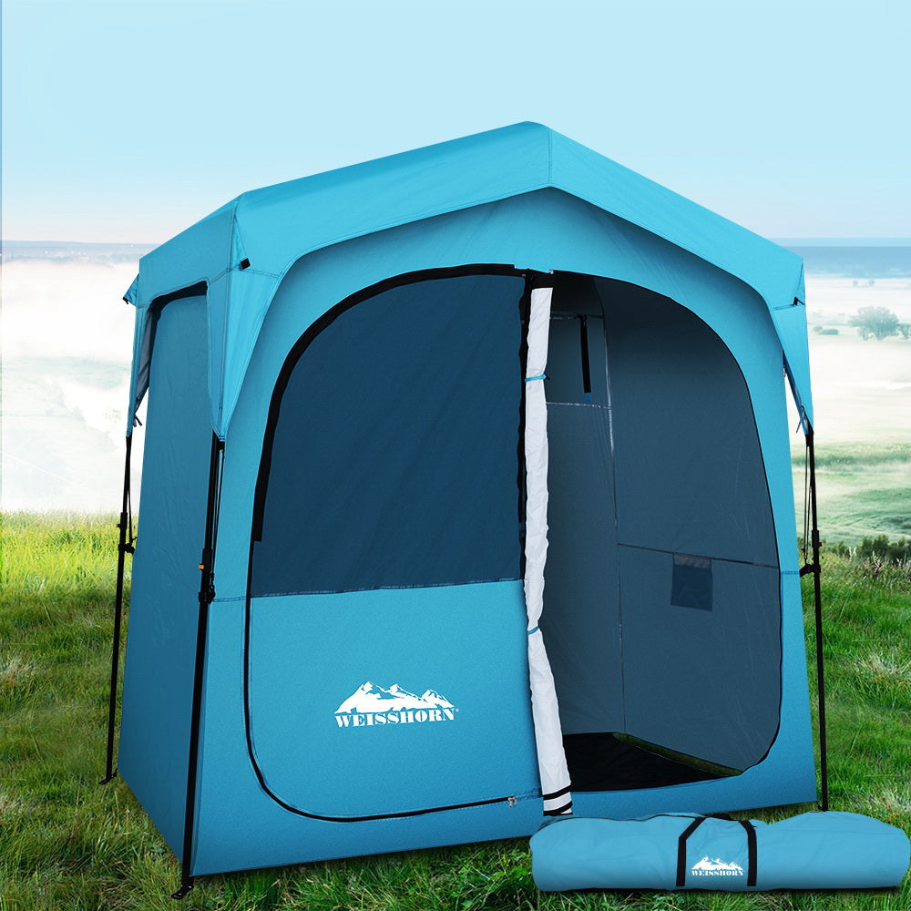 Weisshorn Pop Up Camping Shower Tent Portable Toilet Outdoor Change Room Blue-Outdoor &gt; Camping-PEROZ Accessories
