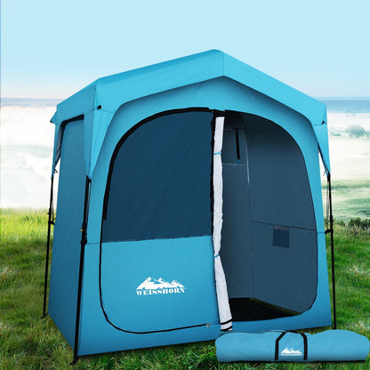 Weisshorn Pop Up Camping Shower Tent Portable Toilet Outdoor Change Room Blue-Outdoor &gt; Camping-PEROZ Accessories