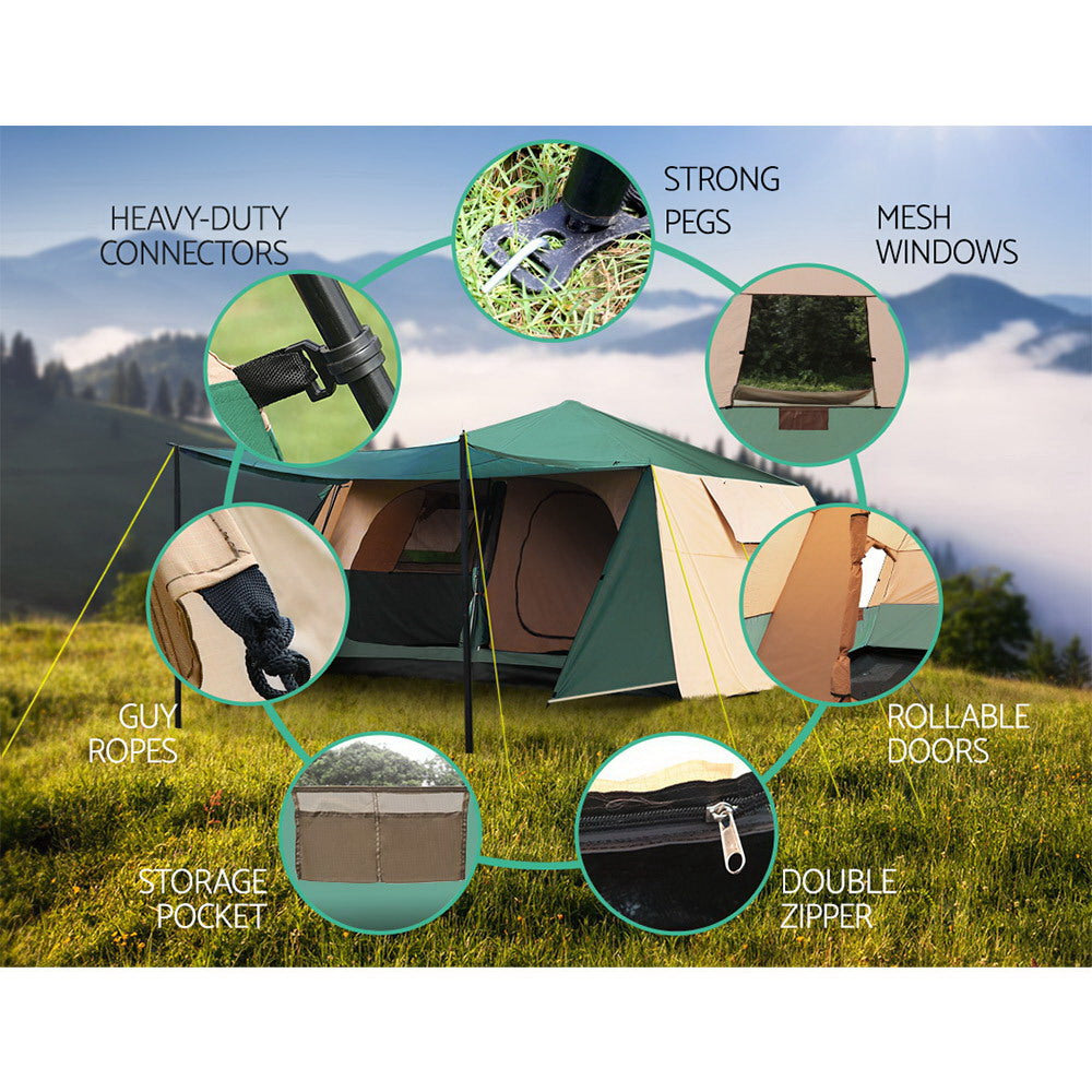 Weisshorn Instant Up Camping Tent 8 Person Pop up Tents Family Hiking Dome Camp-Outdoor &gt; Camping-PEROZ Accessories
