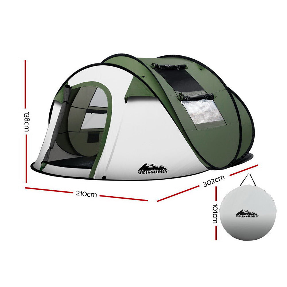 Weisshorn Instant Up Camping Tent 4-5 Person Pop up Tents Family Hiking Beach Dome-Outdoor &gt; Camping-PEROZ Accessories