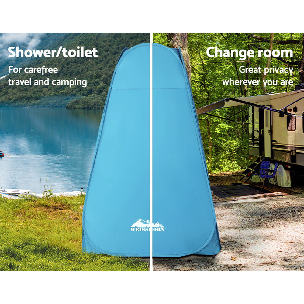 Weisshorn Pop-up Shower Tent Camping Outdoor Toilet Privacy Change Room Blue-Outdoor &gt; Camping-PEROZ Accessories